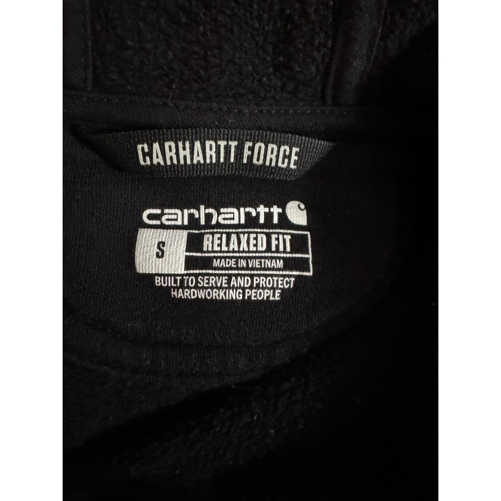 Carhartt Force Mens Relaxed Fit Hoodie Black EST 1889 Sweatshirt BLK Size Small - Picture 3 of 9